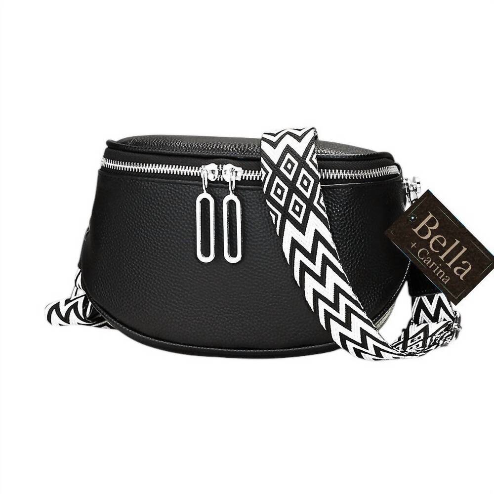 NEW BELLA + CARINA women's crossover body bag in black